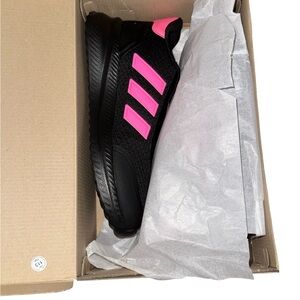 Adidas Kids Black & Pink Running Sneakers